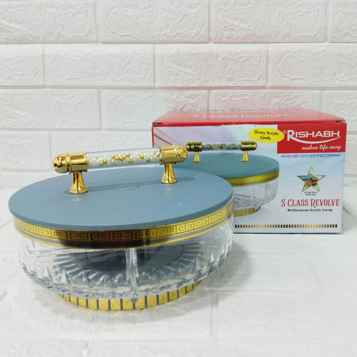 Di0187 Rishabh S Class Revolve Multipurpose Acrylic Candy & Dry Fruit Box