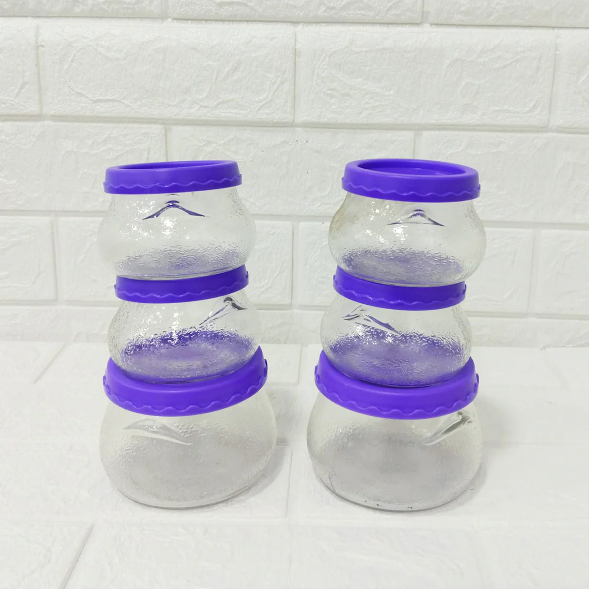Di0202 YERA Felixa Glass Handi Combination Set with Lids - 6 Piece Combo (410ml & 195ml) - Image 2