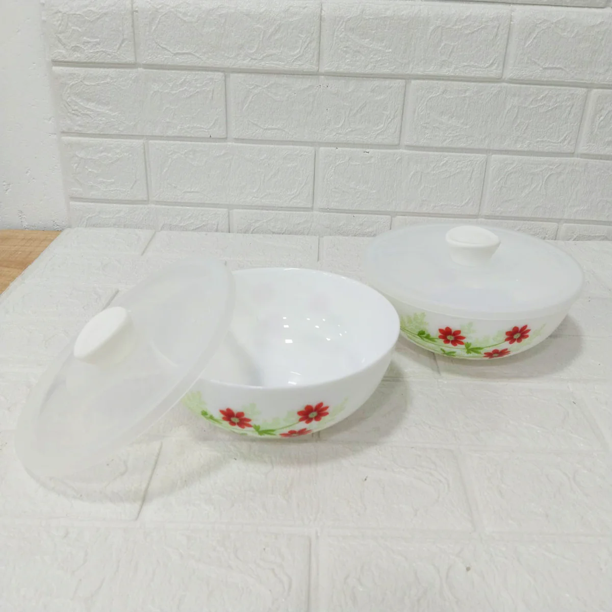 Di0205 Cello Opalware Medium Mixing Bowl with Lid Set of 2 Pcs - 1000ml Each - Image 2