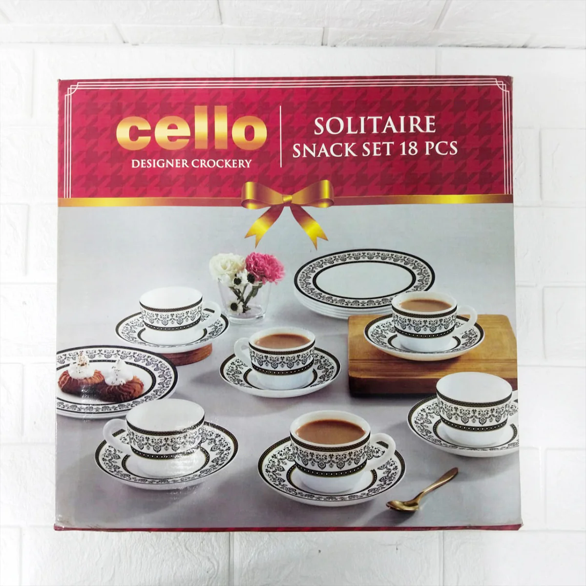 Di0208 Cello Solitaire Moon Stone Designer Crockery Snack Set – 18 Pieces - Image 3