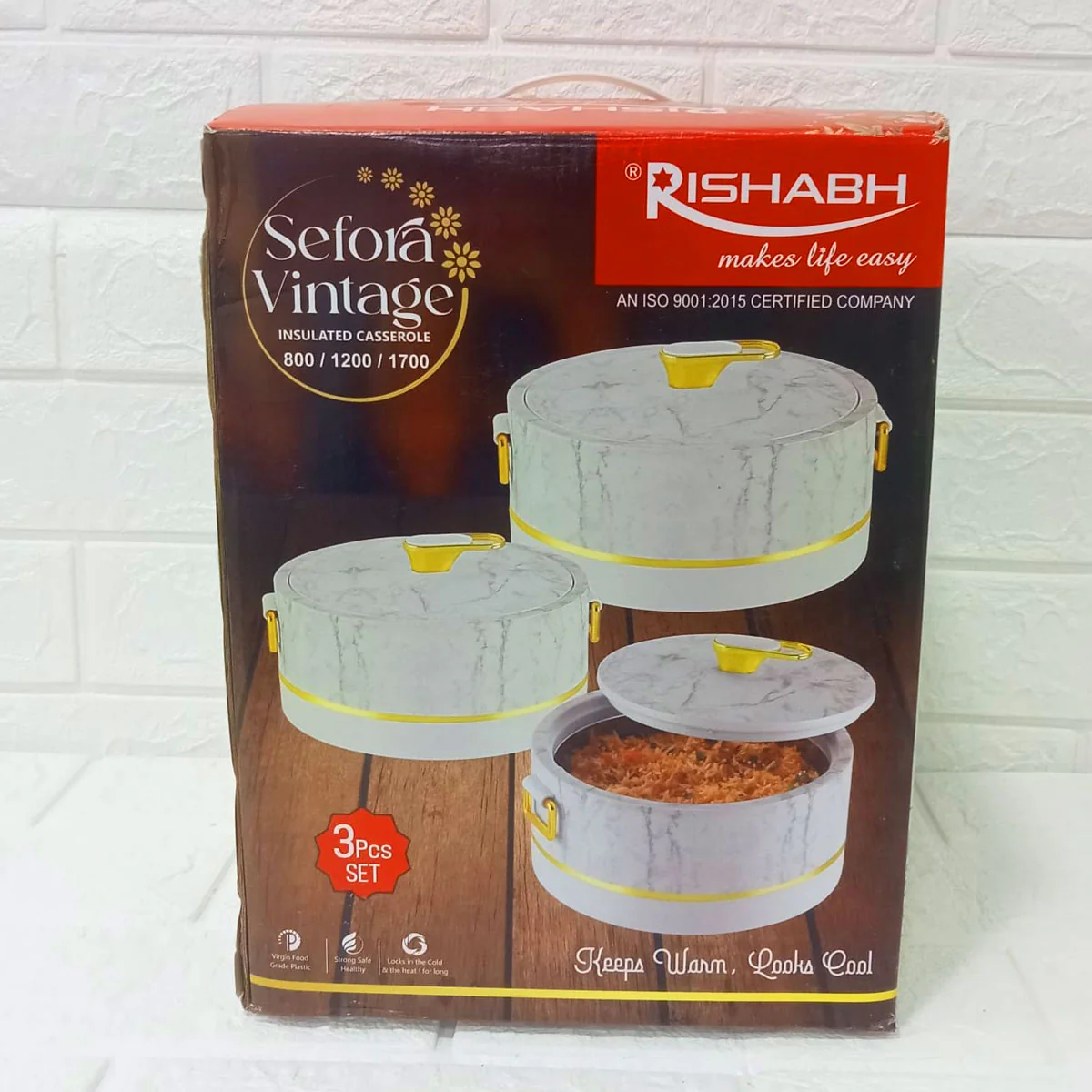 Di0274 Rishabh Sefora Vintage 3-Piece Insulated Casserole Set - Image 4