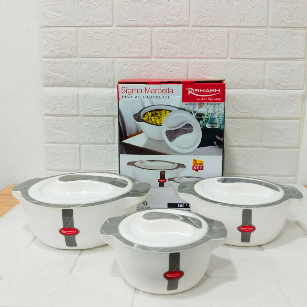 Di0275 Rishabh Sigma Marbella Insulated Casserole Set – 3 Pcs