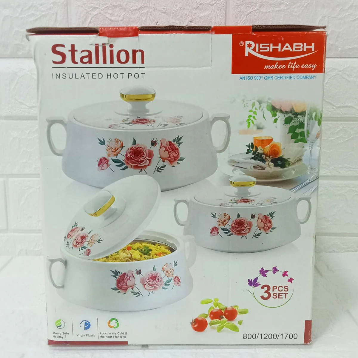 Di0288 Rishabh Stallion 3-Piece Insulated Hot Pot Casserole Set - Image 4