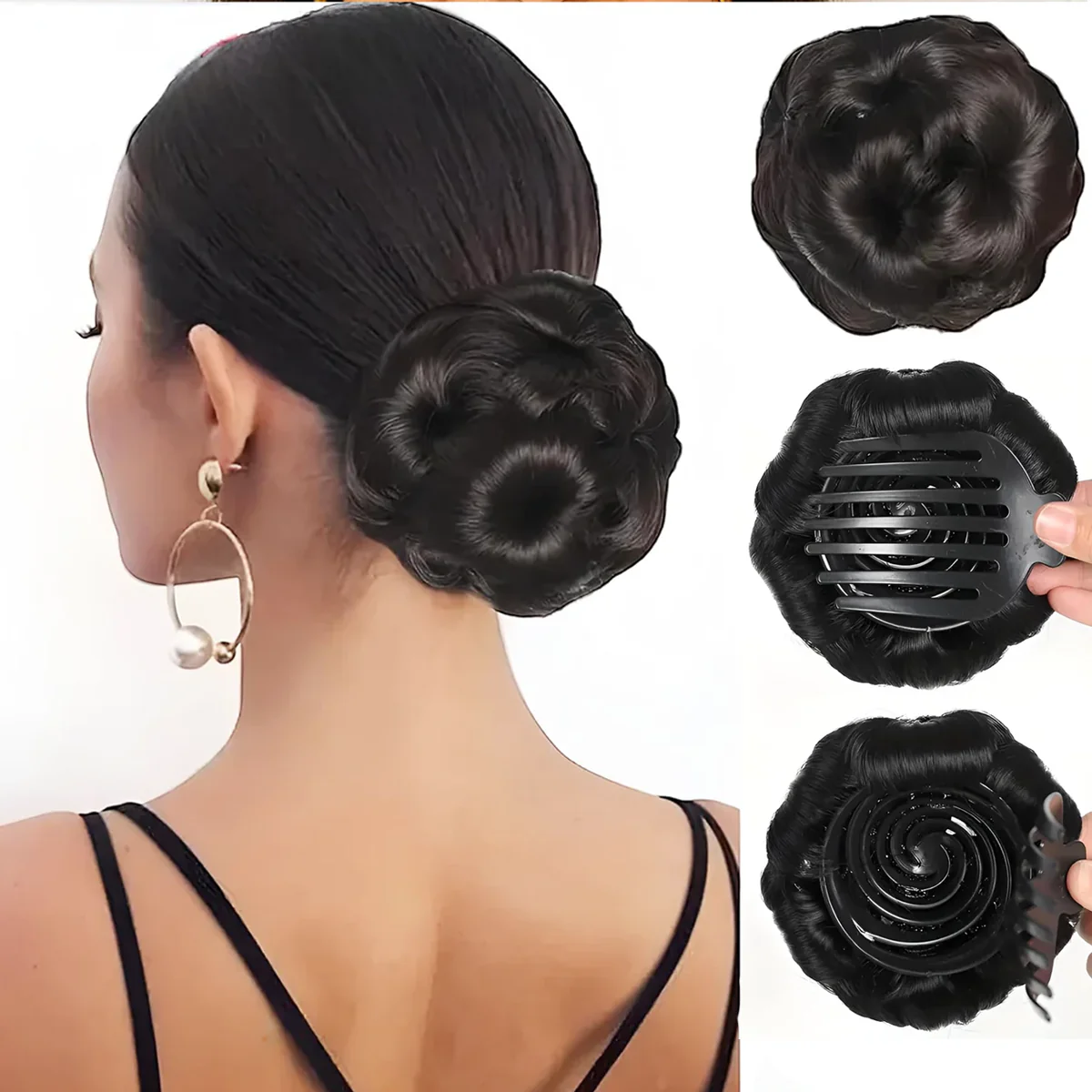 Di0304 Women’s Artificial Hair Bun with Clip – Instant Juda for Stylish Hairstyles