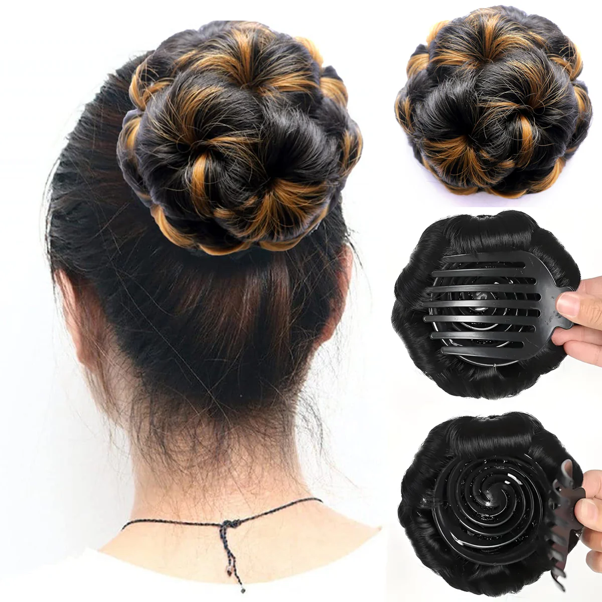 Di0304 Women’s Artificial Hair Bun with Clip – Instant Juda for Stylish Hairstyles - Image 2