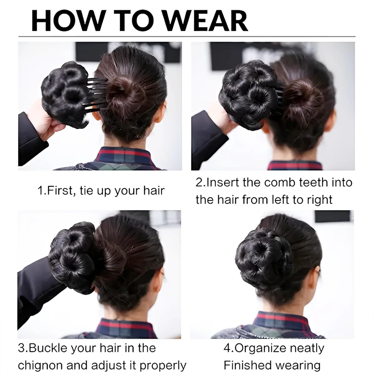 Di0304 Women’s Artificial Hair Bun with Clip – Instant Juda for Stylish Hairstyles - Image 8