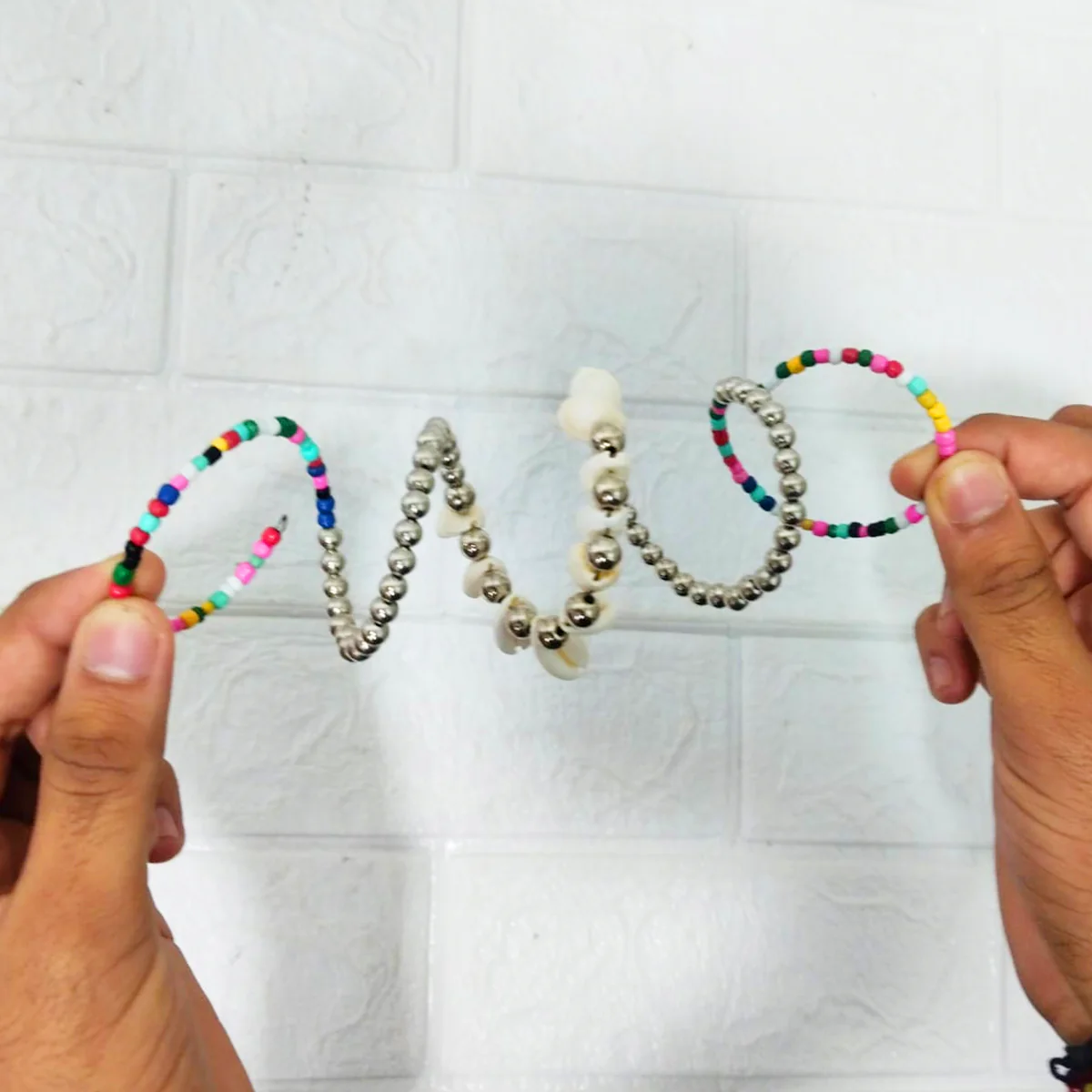 Di0309 Colorful Navratri Kodi Bracelets – Beaded Cowrie Shell for Garba - Image 2