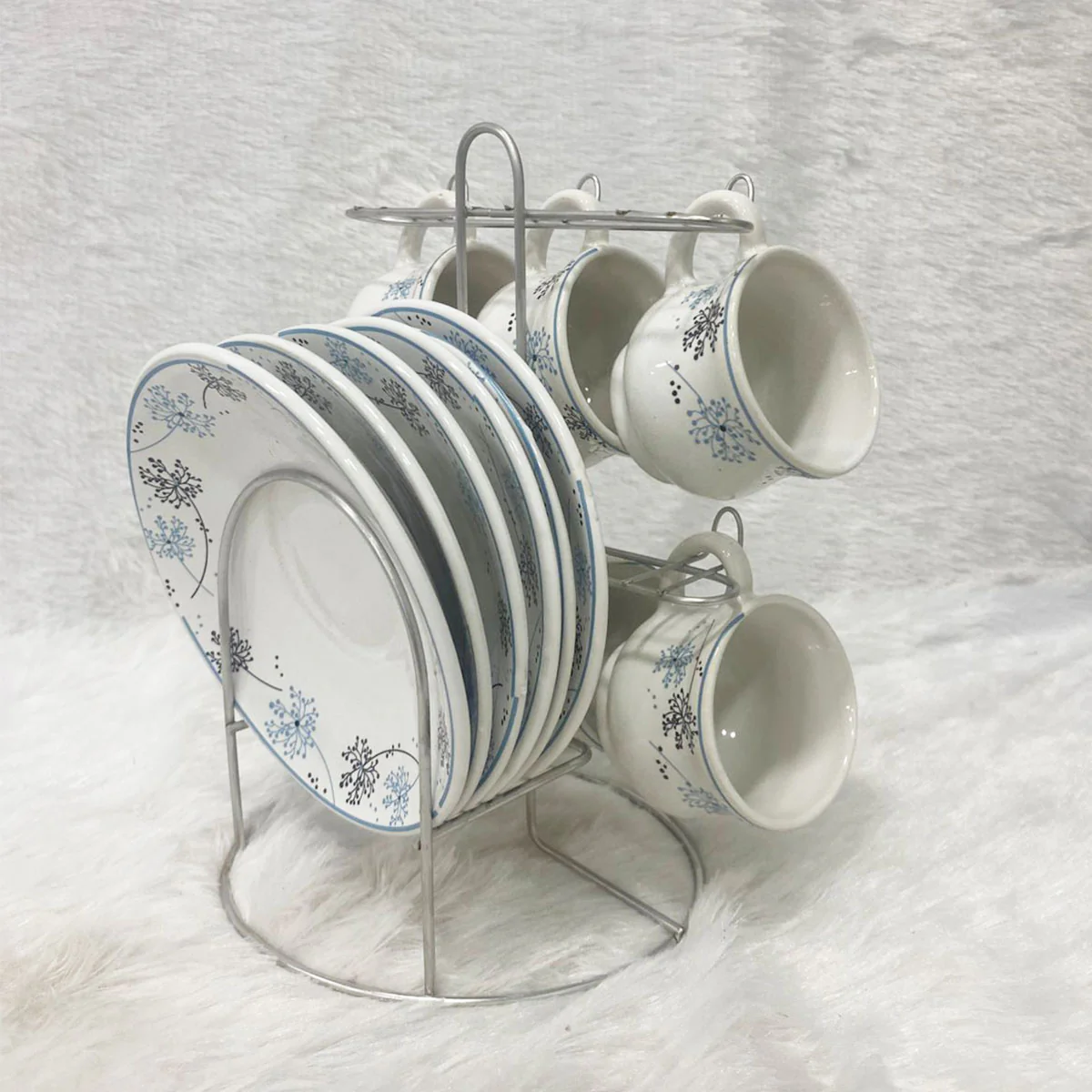 Di0363 Lp Elegant Designer Cup & Saucer Set with Stainless Steel Stand (Set of 12pc) - Image 10