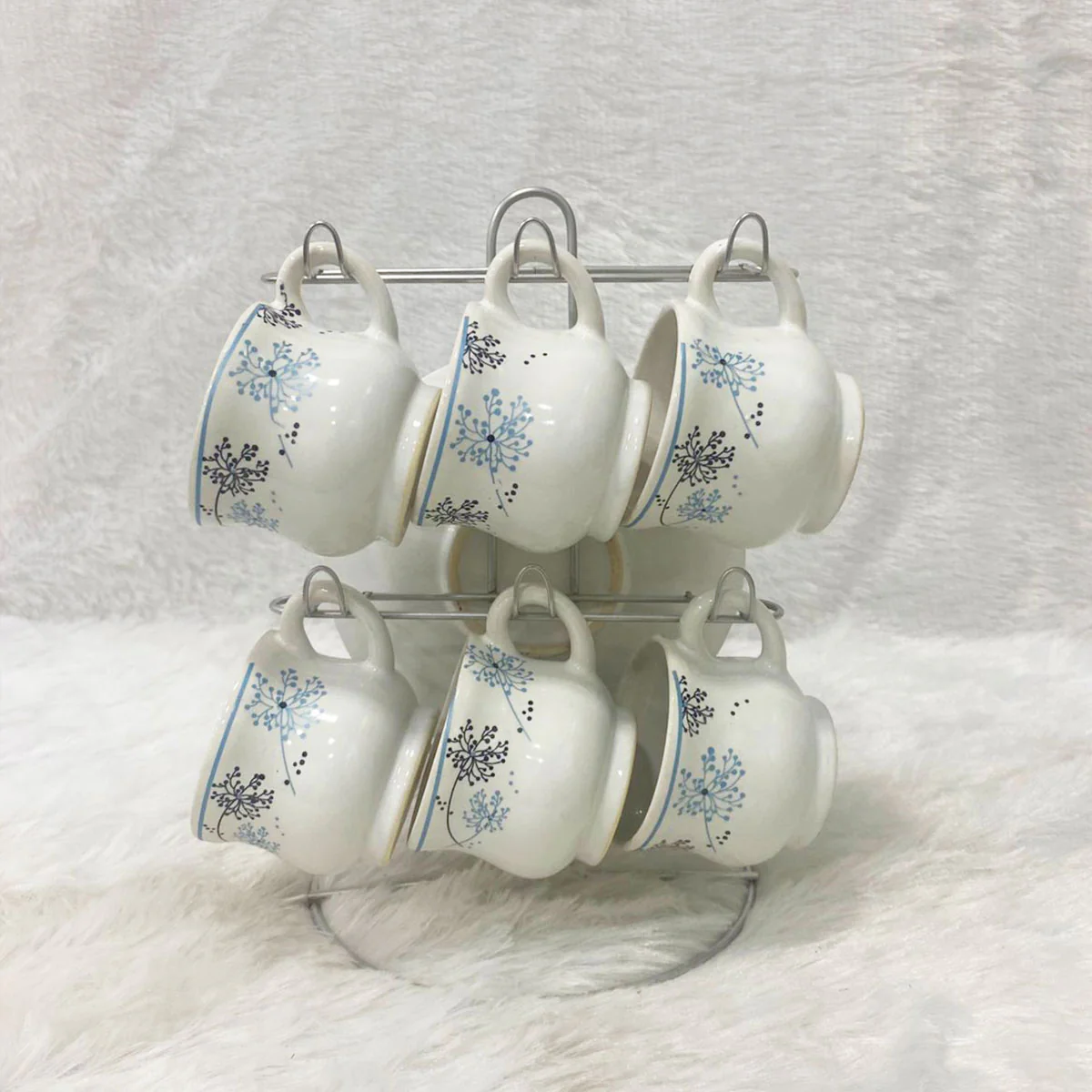 Di0363 Lp Elegant Designer Cup & Saucer Set with Stainless Steel Stand (Set of 12pc) - Image 8