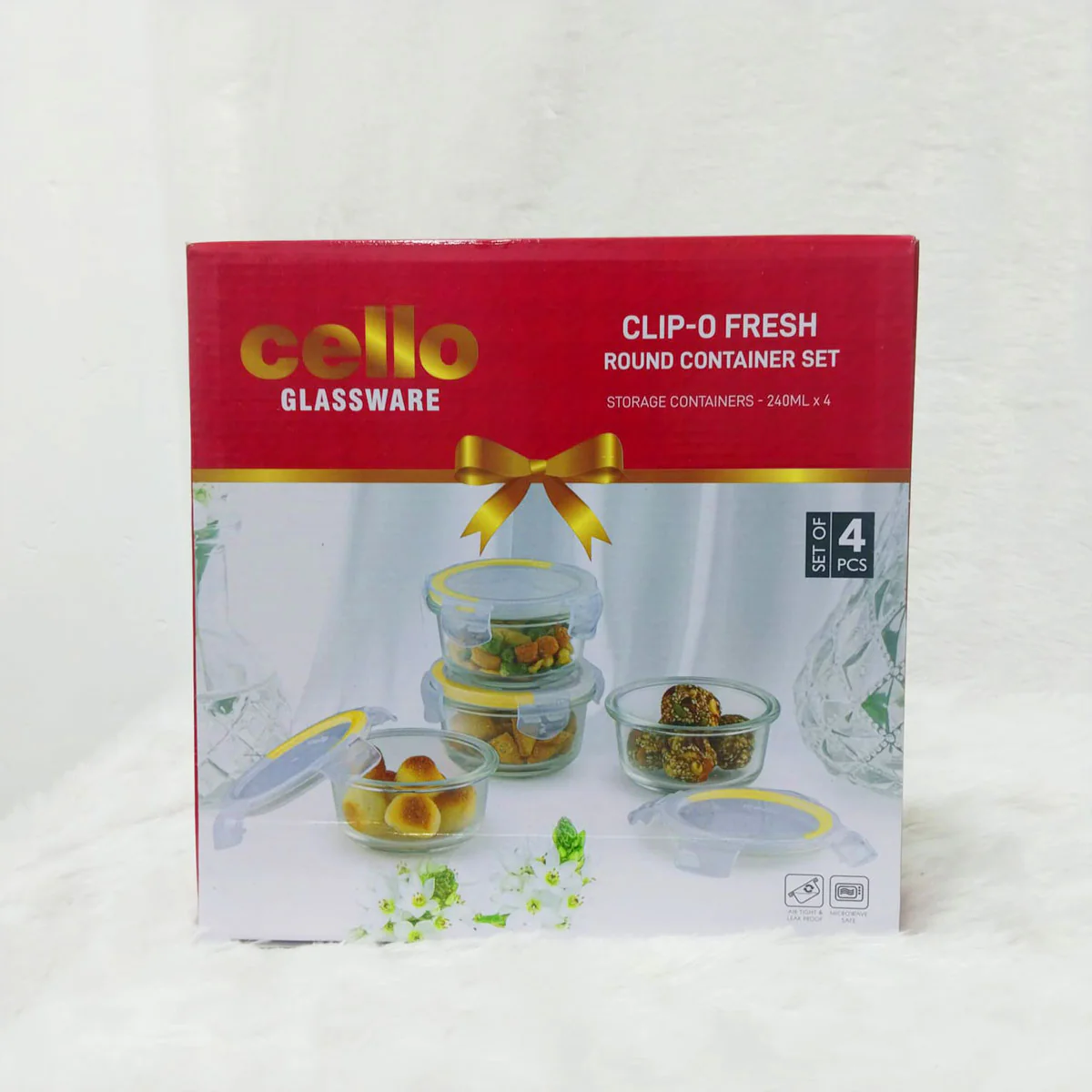 Di0366 Cello Clip-O Fresh Round Container Set of 4pc - Each 240ml - Image 6