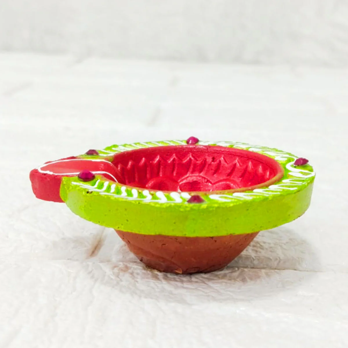 Di0382 Handmade Decorative Diwali Diyas Set of 4 – Multi-Design - Image 8