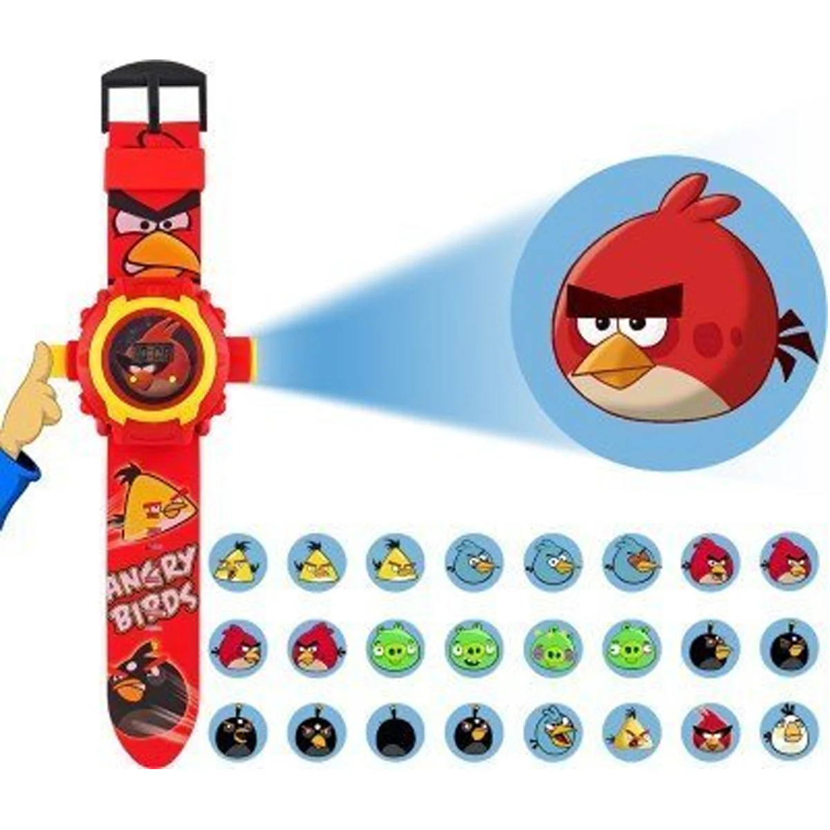 AM0306 Digital Angry Bird Unique 24 Images Projector Digital Super Hero Toy Watch for Kids - Image 3