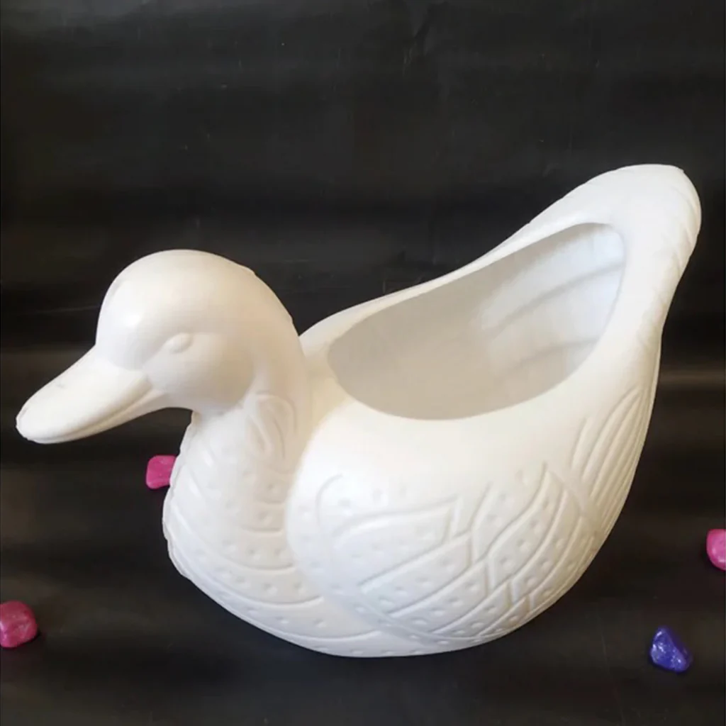 AM0854 White Duck Flower Plastic Pot, Home,Gardening decoret - Image 3