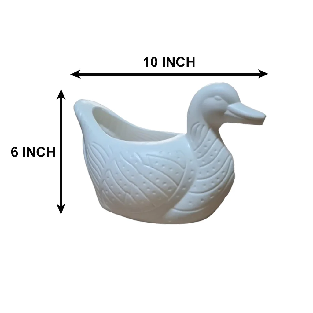 AM0854 White Duck Flower Plastic Pot, Home,Gardening decoret - Image 8
