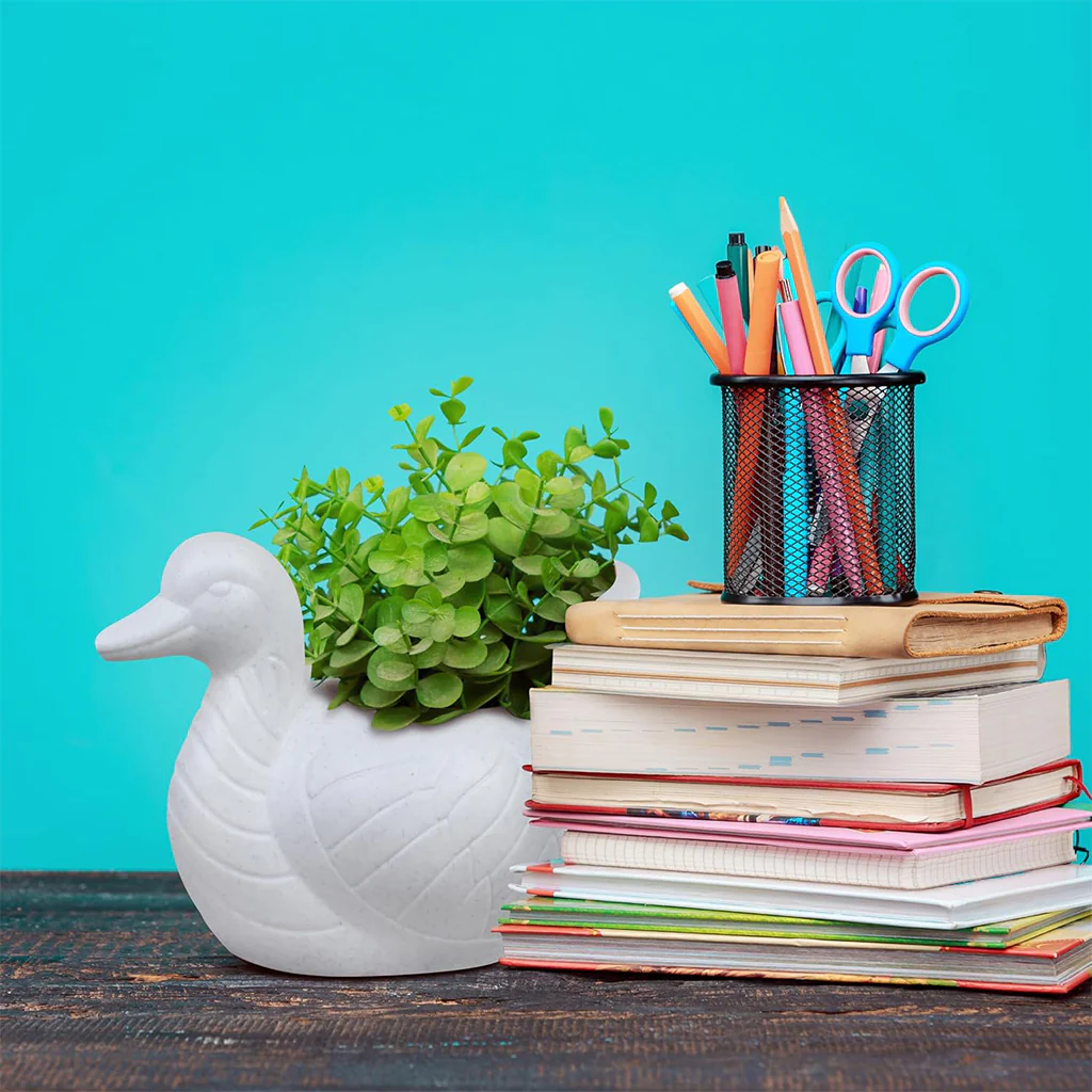 AM0854 White Duck Flower Plastic Pot, Home,Gardening decoret - Image 9