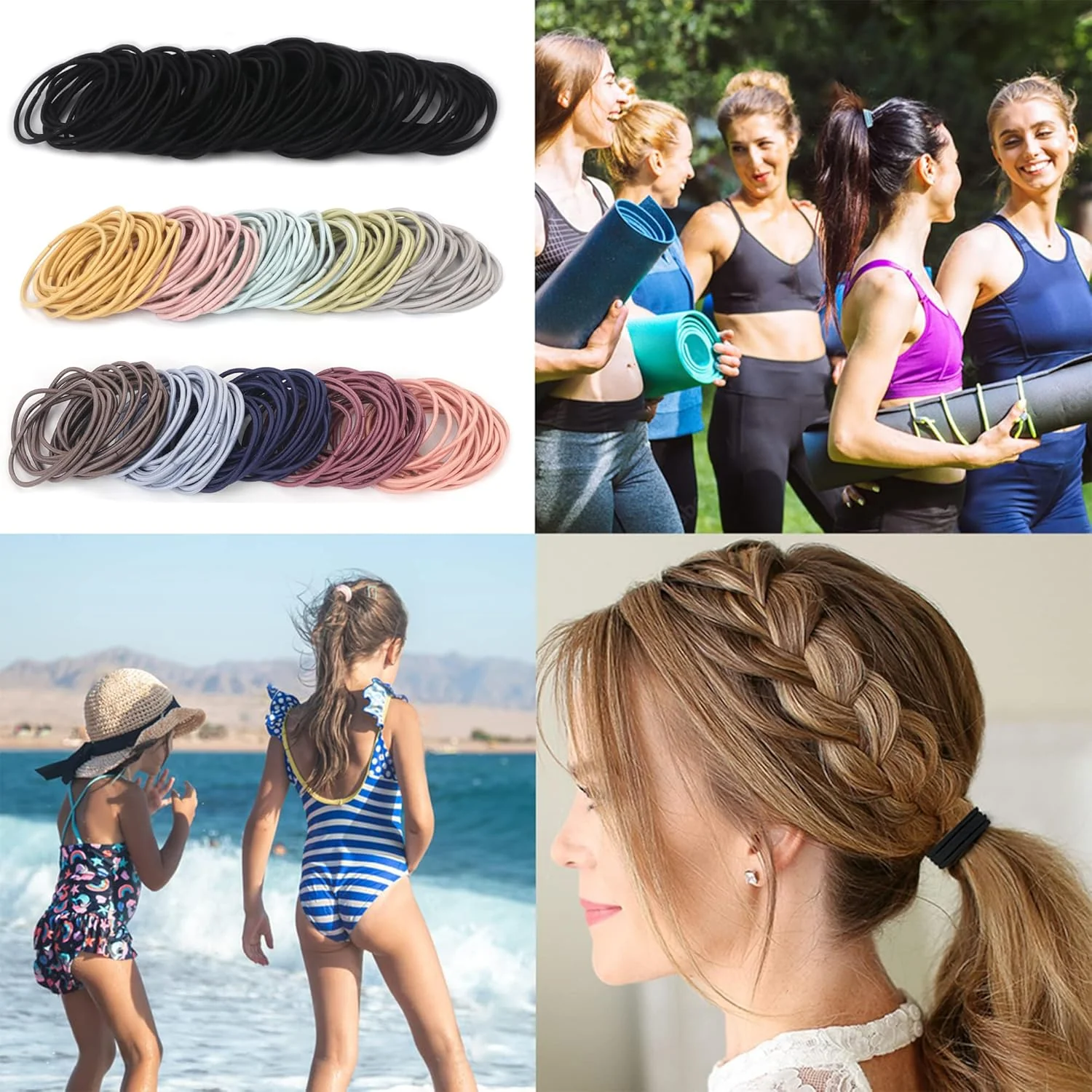 AM6423 Elastic Cotton Hair Rubber Bands Pack of 12pcs - Image 5