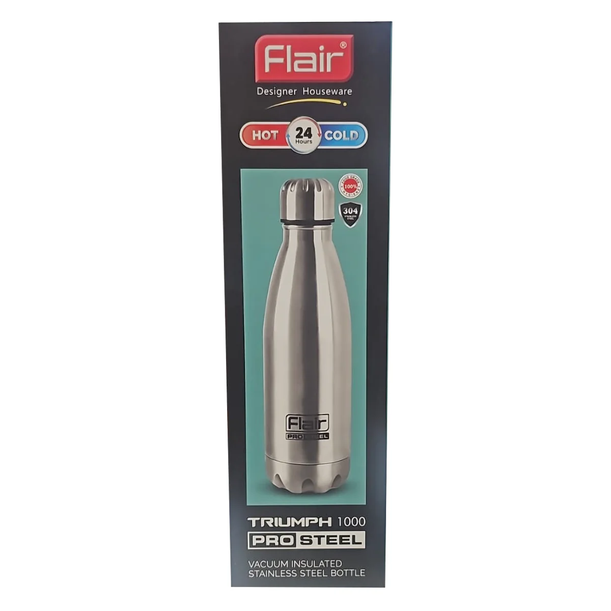 AM0666 FLAIR Triumph Vacuum Insulated Stainless Steel Bottle - 1000ml - Image 5