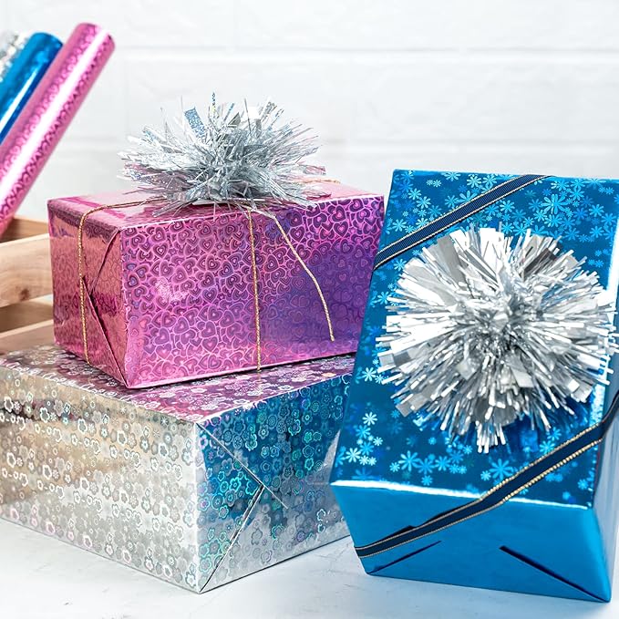 AM3447 Plastic Holographic Gift Wrapping Paper Sheet Gift Wrap Roll (70X15cm) - Image 4