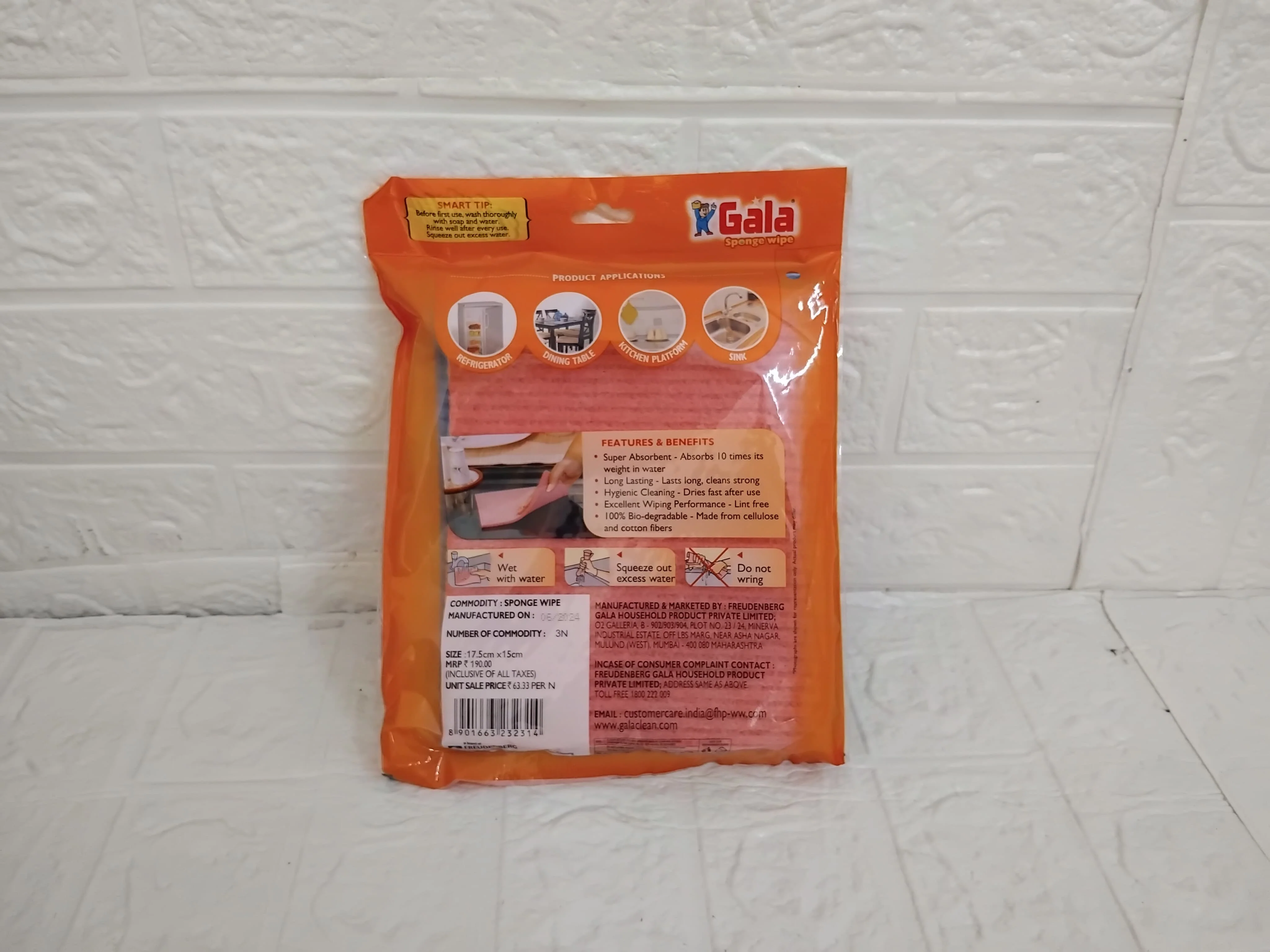 AM3370 Gala Sponge Wipe (17.5cmX15cm) for Kitchen Set of 3 - Image 8