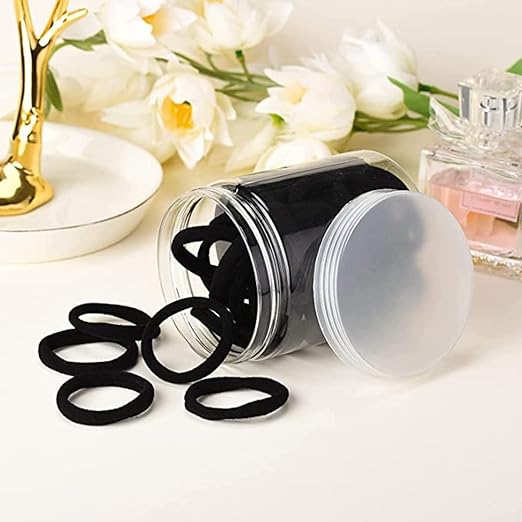 AM1002 Elastic Hair Rubber Bands for Girls, Kids & Women (Black - Pack of 30) - Image 2