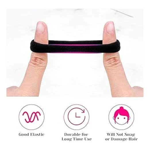 AM1002 Elastic Hair Rubber Bands for Girls, Kids & Women (Black - Pack of 30) - Image 5