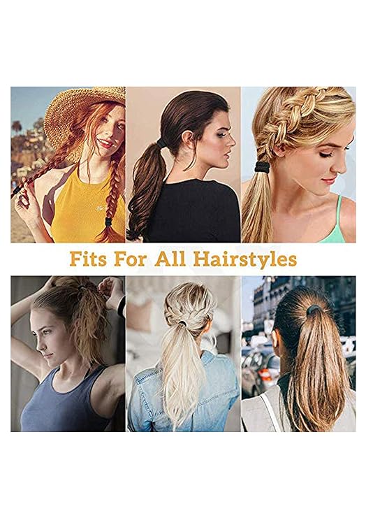 AM1002 Elastic Hair Rubber Bands for Girls, Kids & Women (Black - Pack of 30) - Image 6