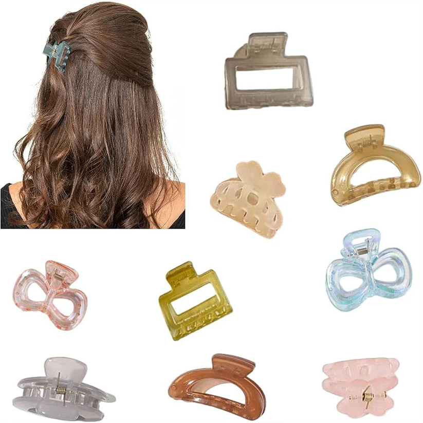 AM6417 Hair Claw Clip & Multicolour & Multi Design Pack of 1