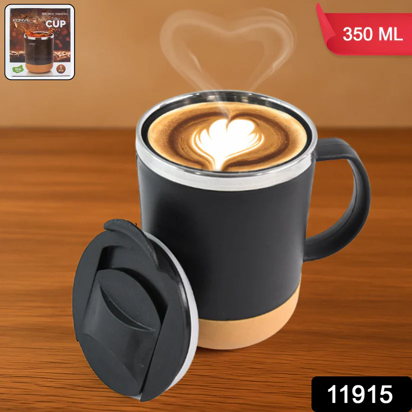 11915 Insulated Coffee Mug with Spill-Proof Lid (Approx 350ML & 1 Pc)