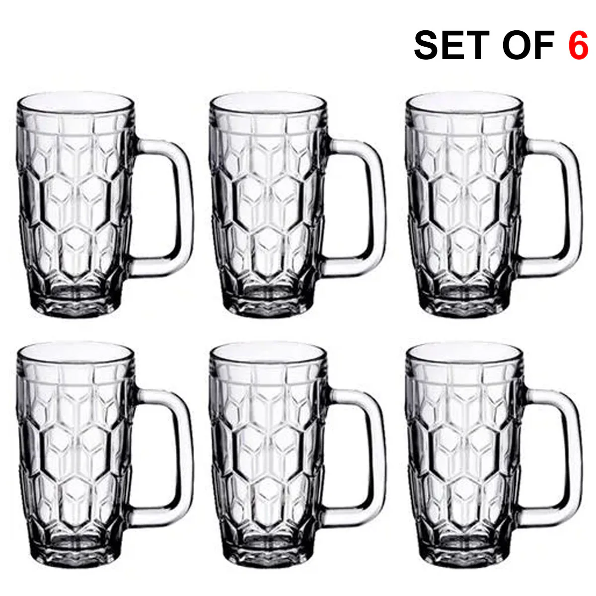 3587 Yera Glass Juice Mug - Plain, Lightweight, 260 ml (Set of 6) (JM10A) - Image 2
