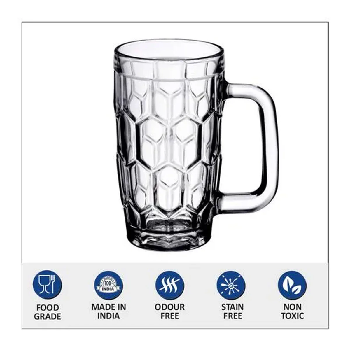 3587 Yera Glass Juice Mug - Plain, Lightweight, 260 ml (Set of 6) (JM10A) - Image 4