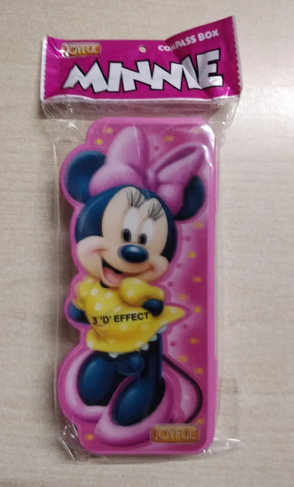 AM3270 Joyful Cartoon 3D Campass Box Color Availablity As Per Stock Plastic 1 Pencil, 1 Eraser, 1 Ruler, 1 Time-Table Set Of 5 Piece - Image 3