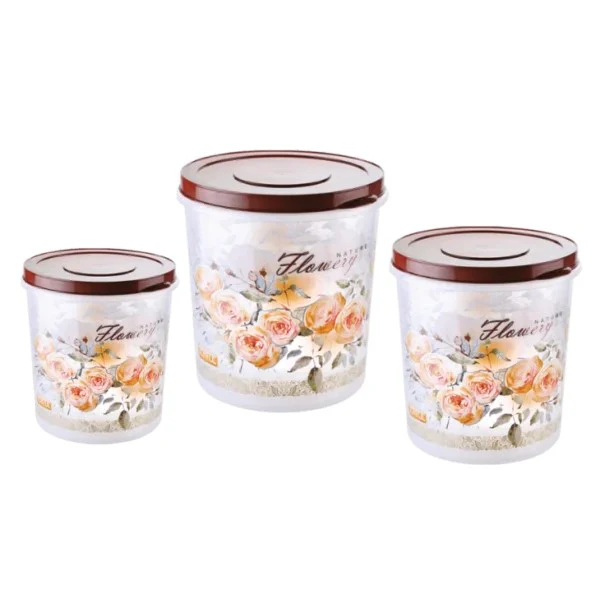 AM3946 Joyful Storemax 3 Piece Printed Kitchen Storage Container Set with Scoop, Capacity ā 5000 ml, 7500 ml, 10000 ml - Image 4