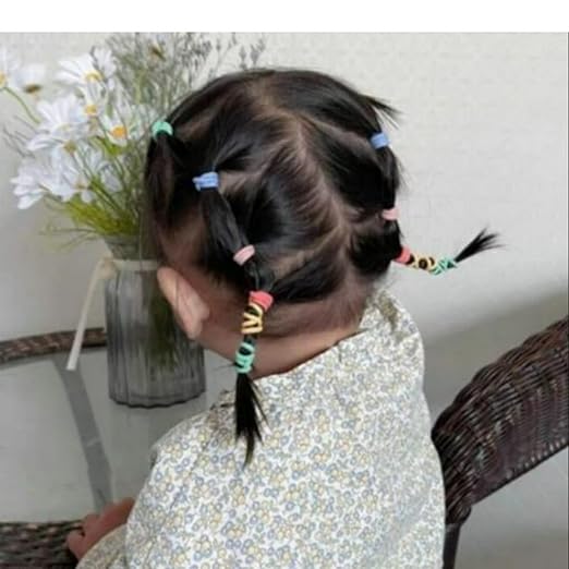 AM1003 1 Box, Cute Colorful Hair Tie Hair Accessories for Baby Girls & Little Girls - Image 4