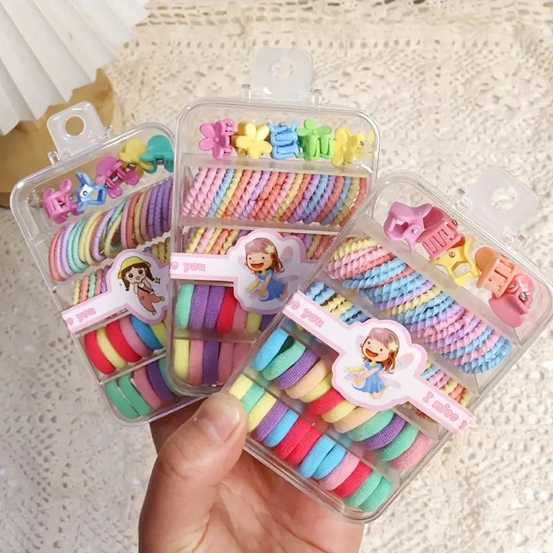 AM1003 1 Box, Cute Colorful Hair Tie Hair Accessories for Baby Girls & Little Girls - Image 6