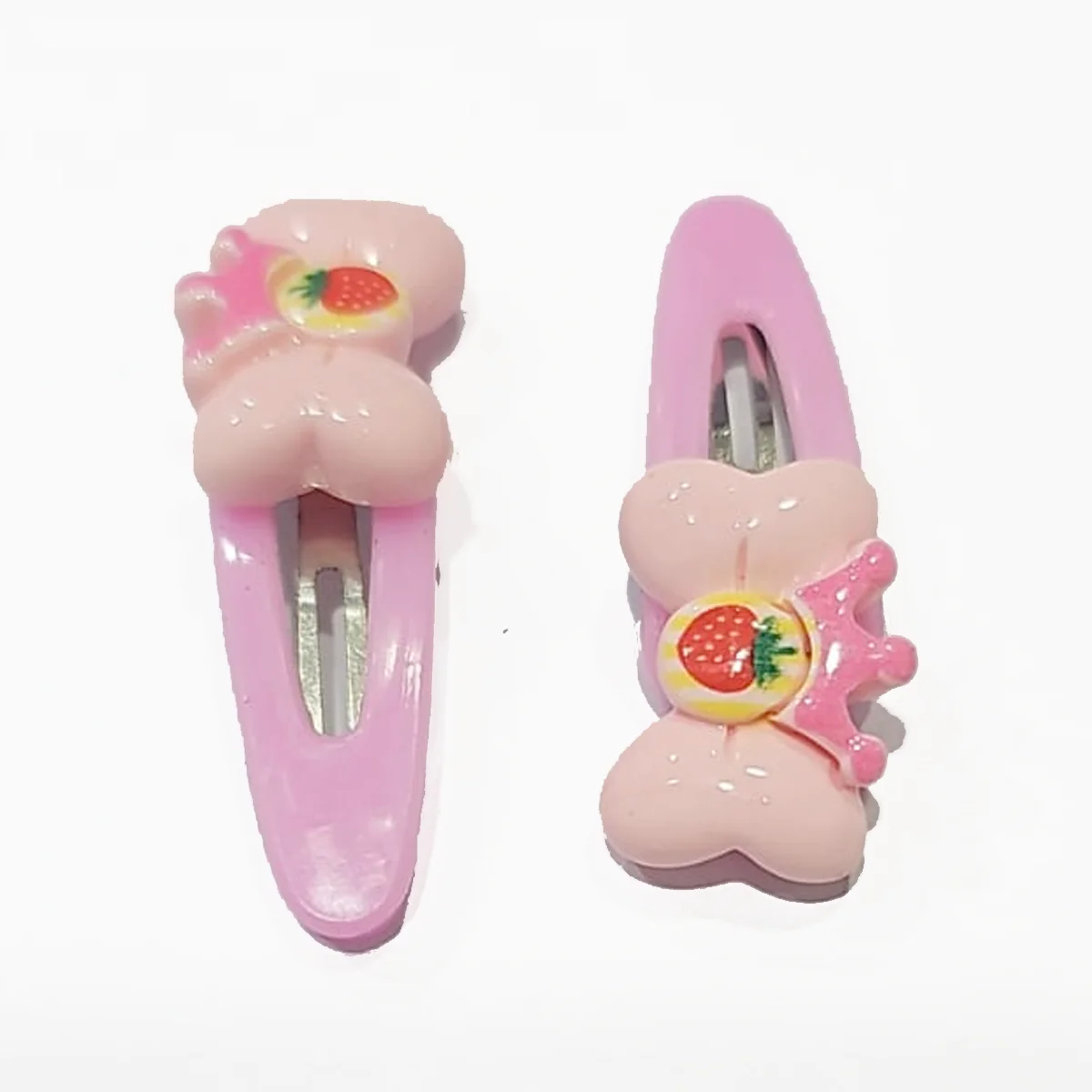 AM1037 Lovely Kids Hair Accessories Sets, Iron Plastic Snap Hair Clips and Bangles, with Girl Resin, Mixed Color - Image 6