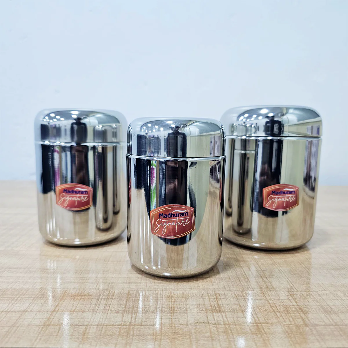 AM6009 Madhuram Stainless Steel Tea Sugar & Coffee Container (Pack of 3) - Image 3