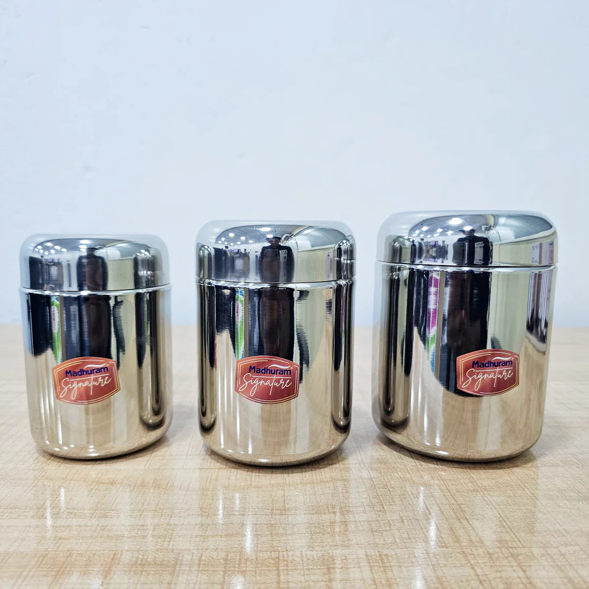 AM6009 Madhuram Stainless Steel Tea Sugar & Coffee Container (Pack of 3) - Image 4
