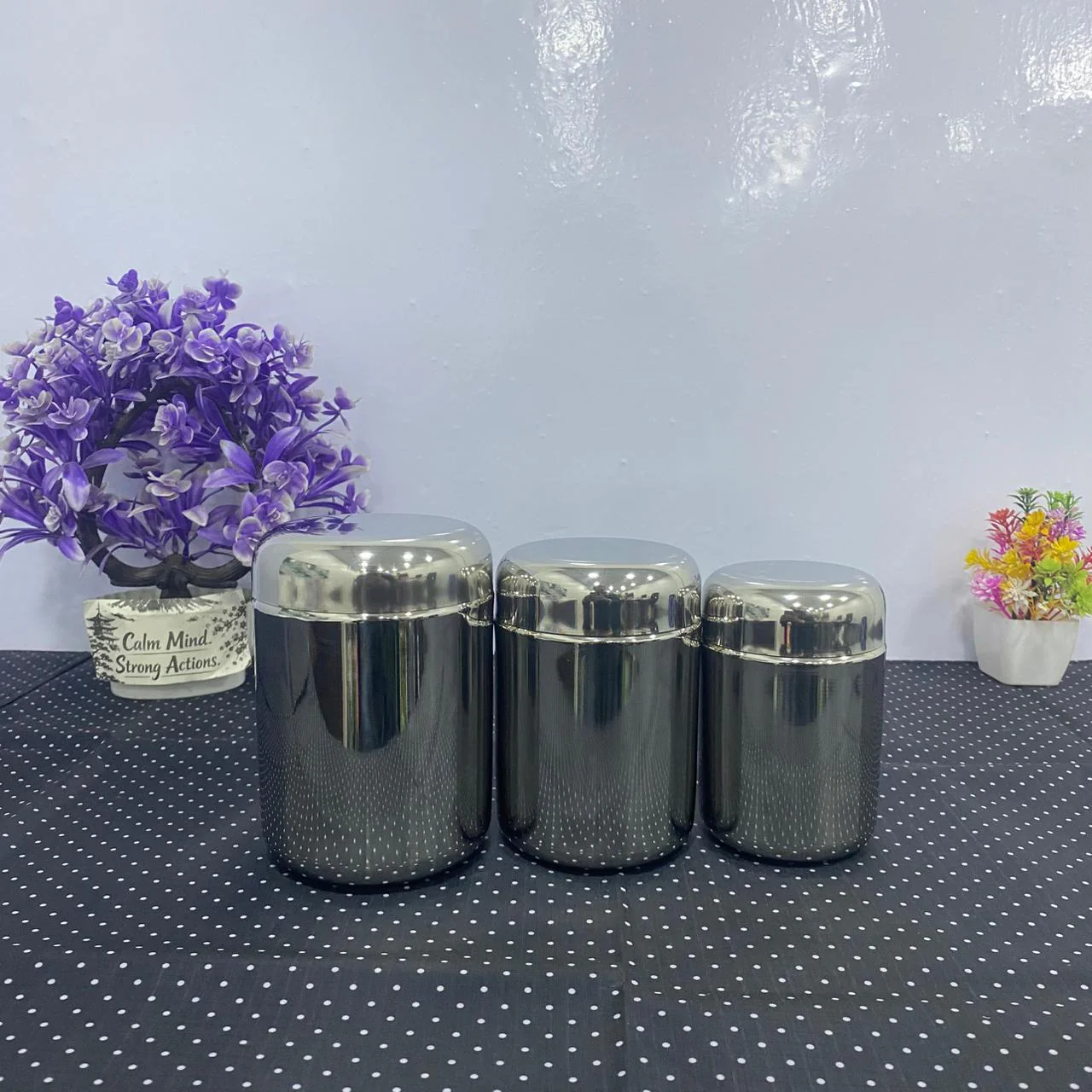 AM6009 Madhuram Stainless Steel Tea Sugar & Coffee Container (Pack of 3) - Image 5
