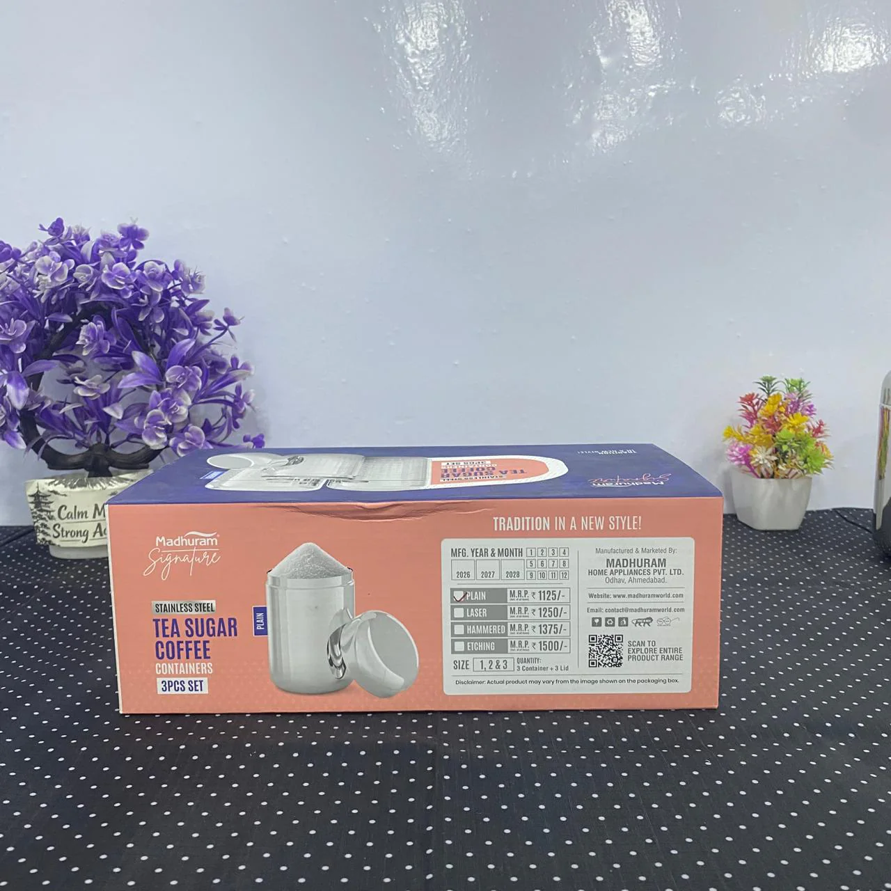 AM6009 Madhuram Stainless Steel Tea Sugar & Coffee Container (Pack of 3) - Image 7