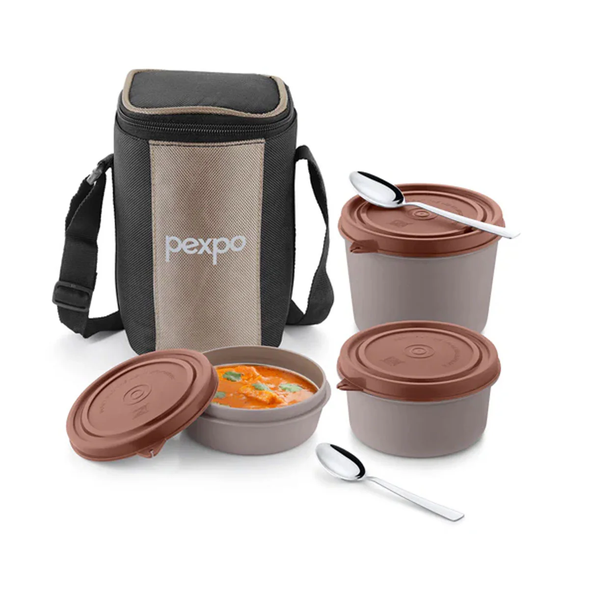 Di0386 Pexpo Magnum Lunch Box Set – Premium Insulated Tiffin with Leak-Proof Containers & Carry Bag - Image 5