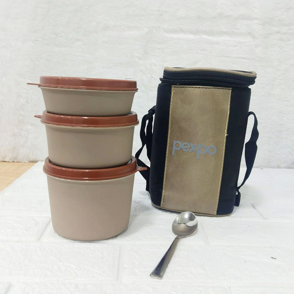 Di0386 Pexpo Magnum Lunch Box Set – Premium Insulated Tiffin with Leak-Proof Containers & Carry Bag - Image 6