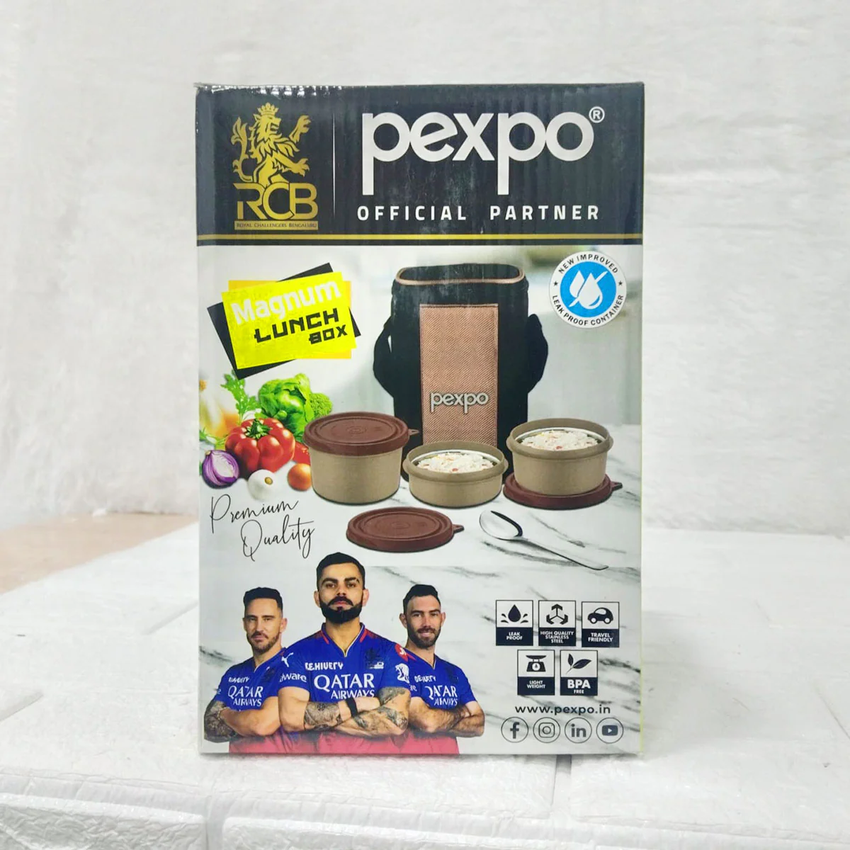 Di0386 Pexpo Magnum Lunch Box Set – Premium Insulated Tiffin with Leak-Proof Containers & Carry Bag - Image 8