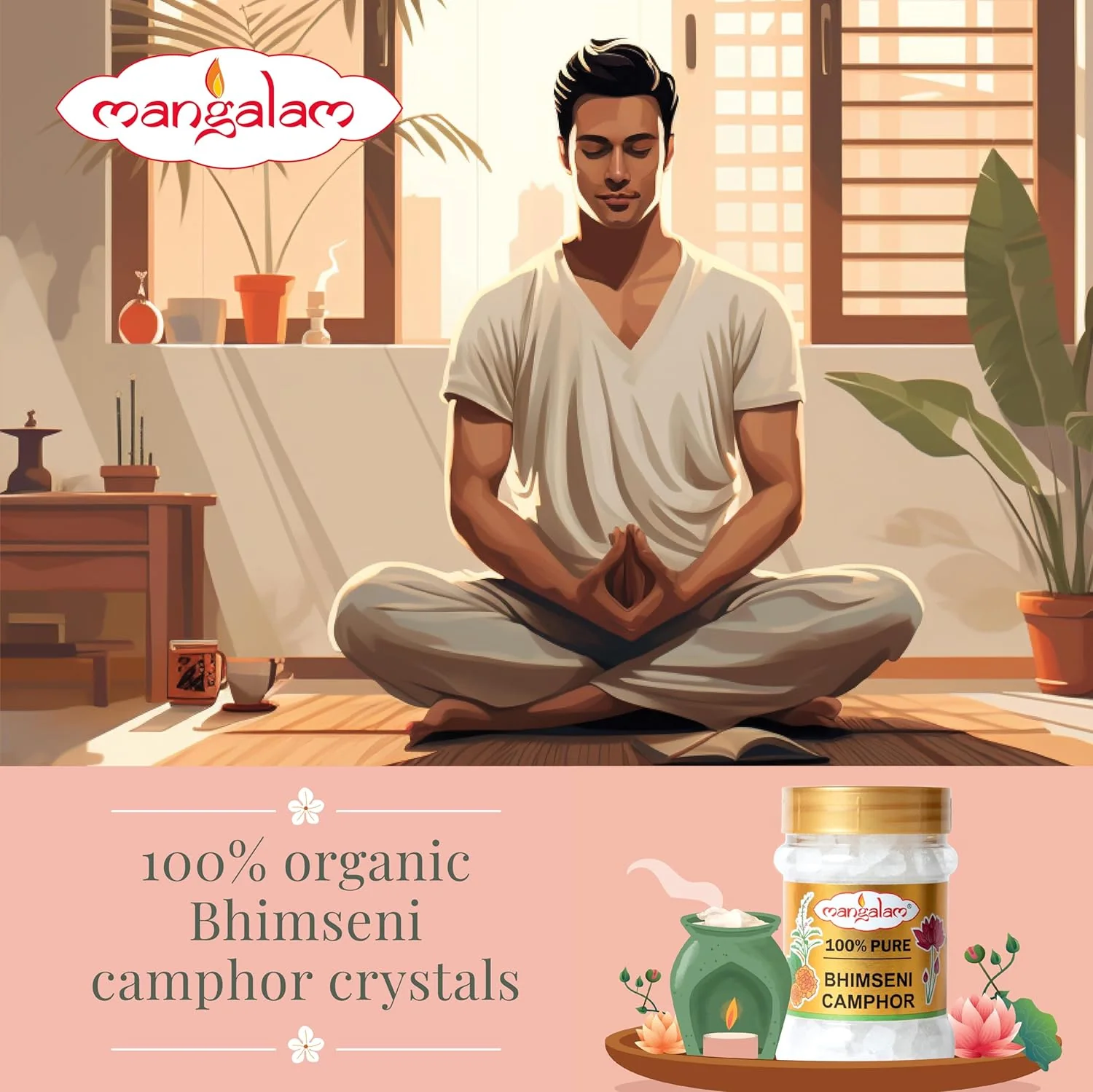 3853 MANGALAM Bhimseni Camphor chunk 100g Jar - Pack Of 1 - Image 5