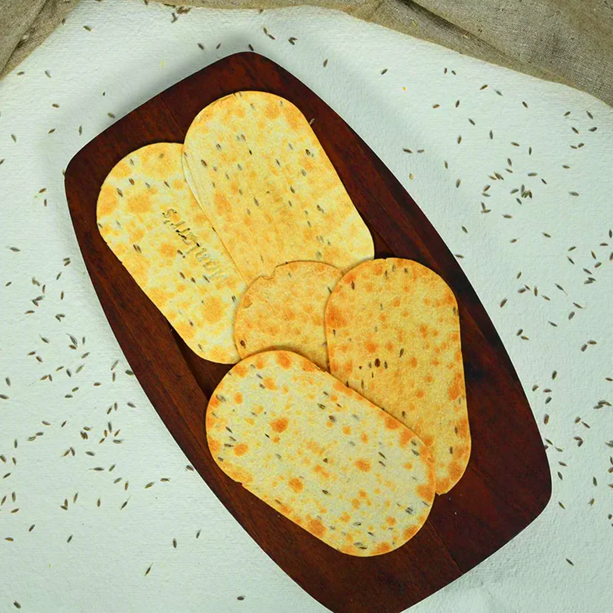 0030 Maniarr's Garlic Bread Khakhra Wheat Chips (60gm) - Image 2