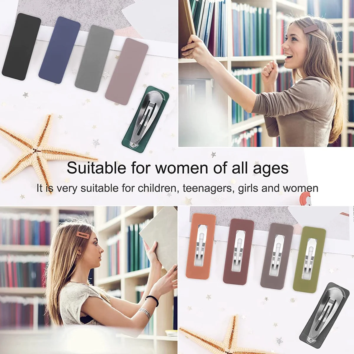 AM1089 Miss Beauty 10pcs Cute Matte Multicolor Hair Clip Set - Image 4