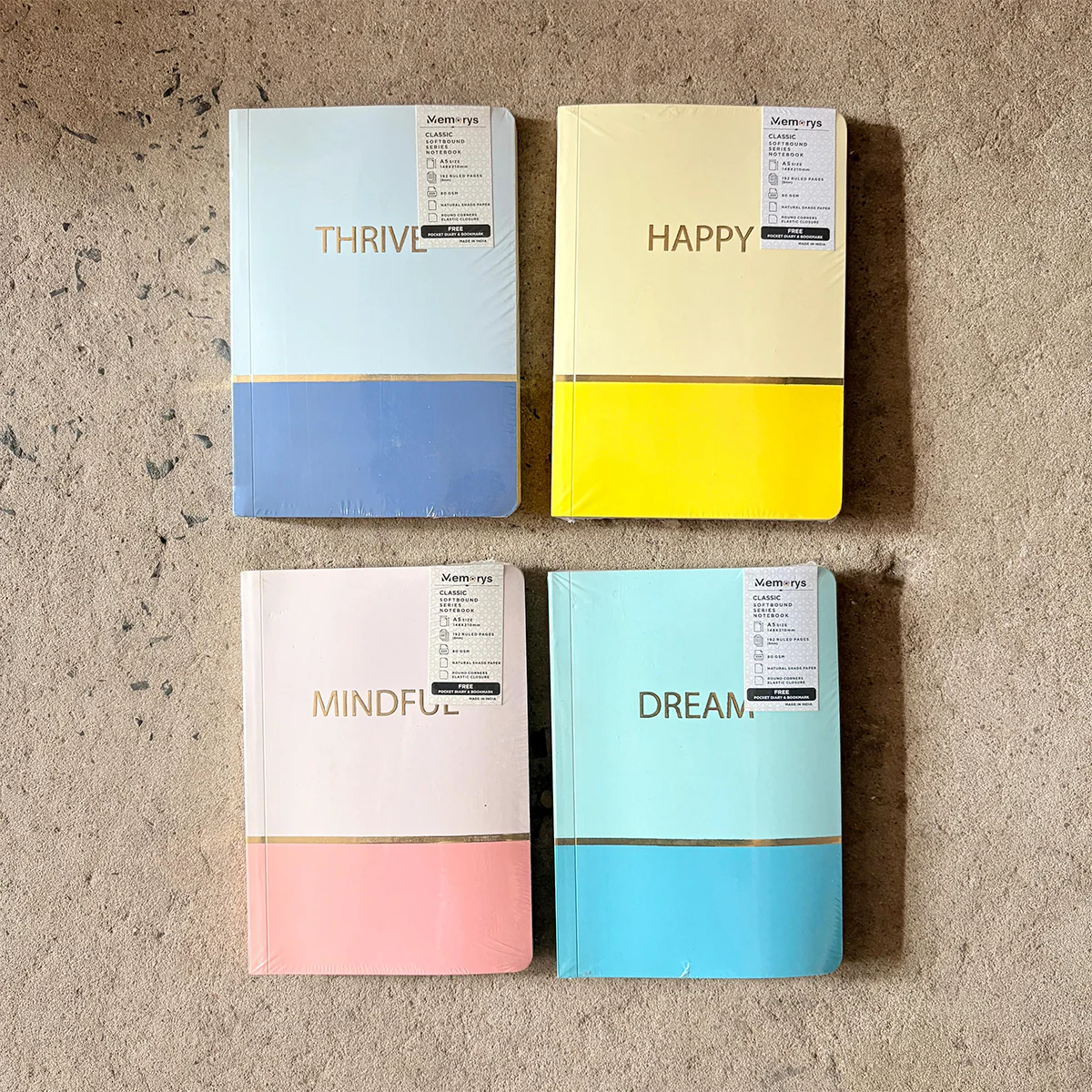 AM6625 Mix-Design Classic Series A5 Softbound Notebook With Free Pocket Diary & Bookmark - Image 5