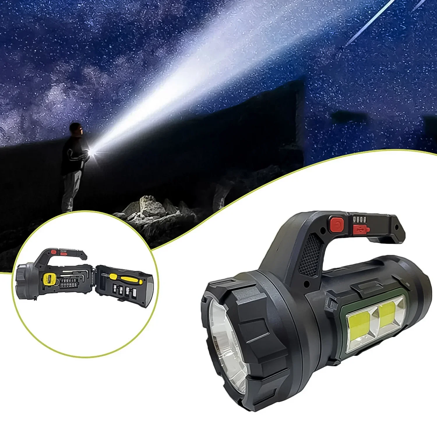9546 Multi Functional SOS Light With Tool Box, Torchlight (18 W) - Image 3