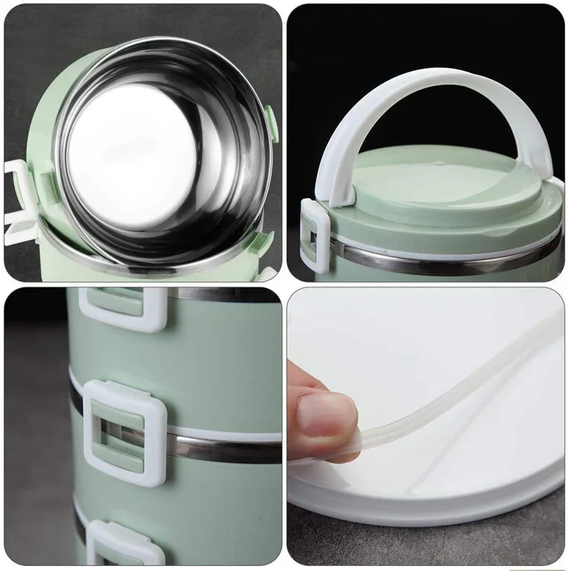 Multi Layer Stainless Steel Hot Lunch Box (2 Layer) - Image 3