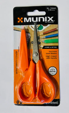 3912 Munix SL-1150C 128 mm / 5" Stainless Steel Scissors | Pointed Tip with Shock Proof Body | Ergonomic & Soft Handles for Easy Handling - Image 4