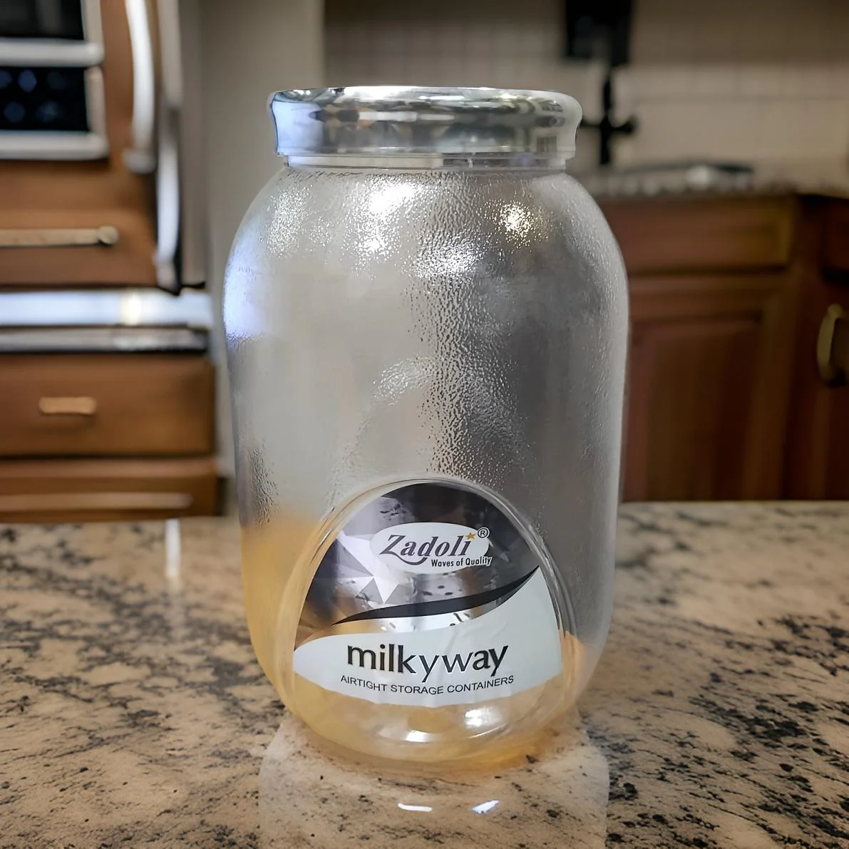 AM2534 Plastic Air Tight Round Milky Way Jar Storage Containers 5000ml 1 Pcs - Image 2